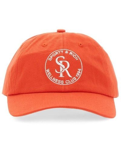 Sporty & Rich Logo Embroidered Curved Peak Cap