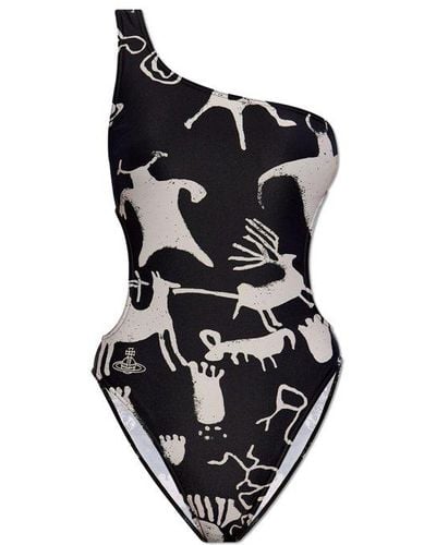 Vivienne Westwood Graphic Printed One-piece Swimsuit - Black