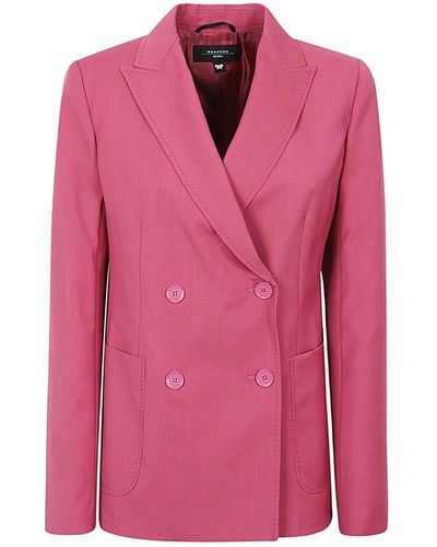 Weekend by Maxmara Double-breasted Tailored Blazer - Pink