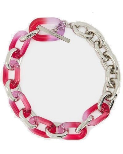 Rabanne Xl Link Neck Necklace - - Multi - Resin - Pink