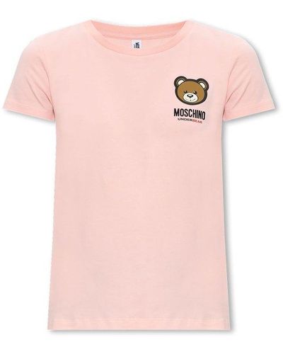 Moschino T-shirt With Logo - Pink