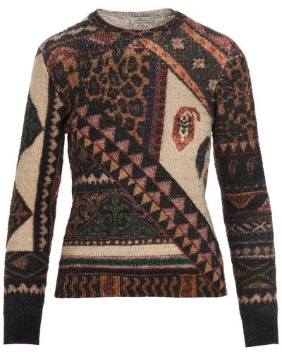 Etro Graphic Patchwork Knitted Sweater - Multicolor