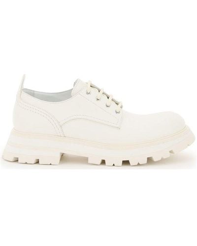 Alexander McQueen Wander Leather Lace-up Shoes - White