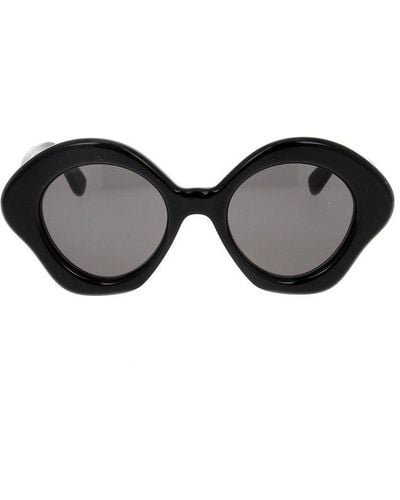 Loewe Curvy Cat Eye Frame Sunglasses - Black