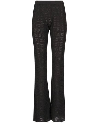 Givenchy 4g Jacquard Flared Pants In - Black