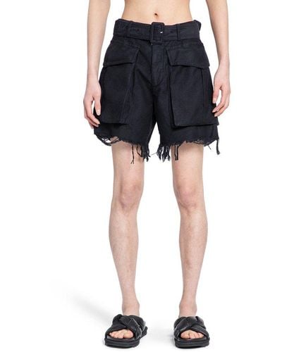 Dries Van Noten Belted Cargo Shorts - Blue