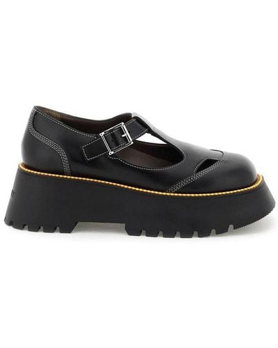 Burberry Chunky Sole Mary Jane Shoes - Black