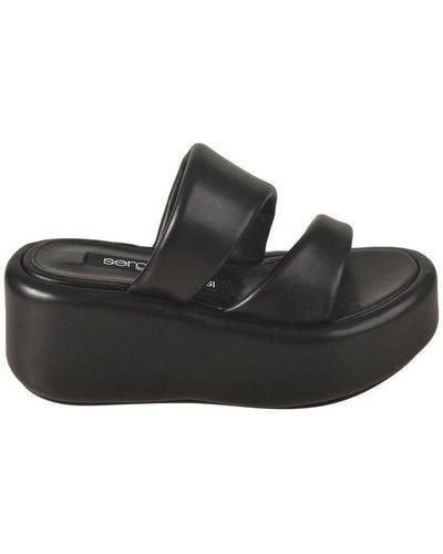 Sergio Rossi Sr Spongy Open Toe Platform Sandals - Black