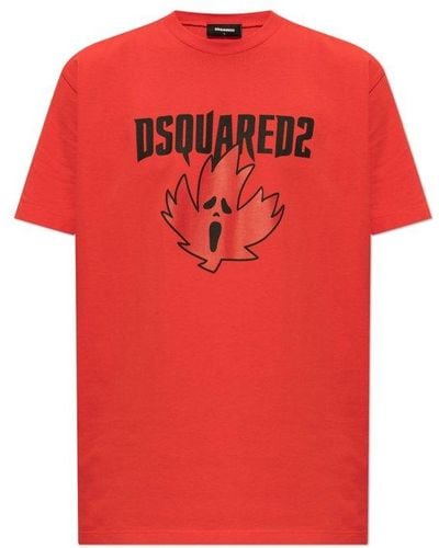 DSquared² Logo Printed Crewneck T-shirt - Red