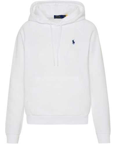 Polo Ralph Lauren Pony Embroidered Drawstring Hoodie - White