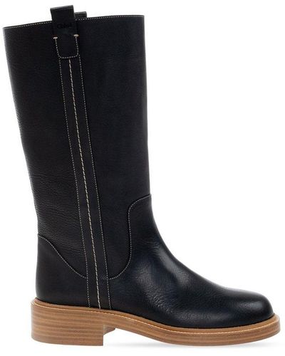 Chloé 'edith' Leather Boots - Black