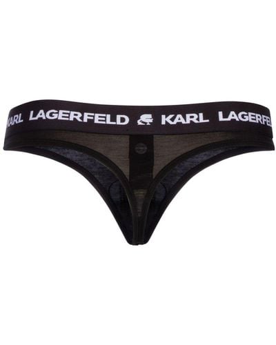 Karl Lagerfeld Logo Detailed Briefs - Black