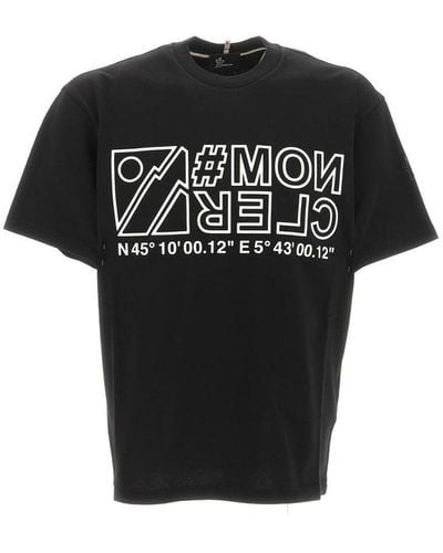3 MONCLER GRENOBLE Logo Printed Crewneck T-shirt - Black