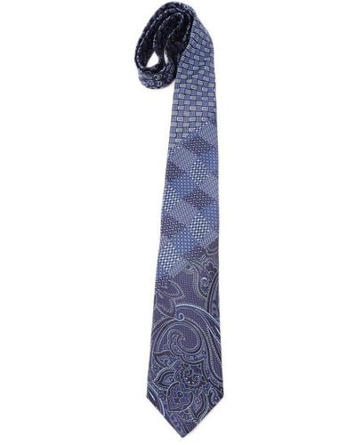 Etro Motif Jacquard Tie - Blue