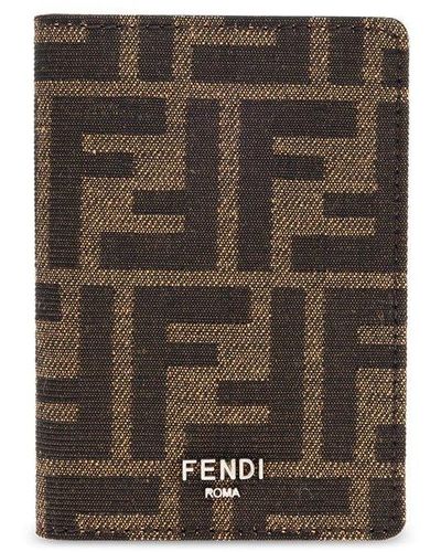 Fendi Monogrammed Card Case, - Brown