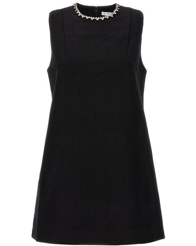 Area Heart Embellished Sleeveless Mini Dress - Black
