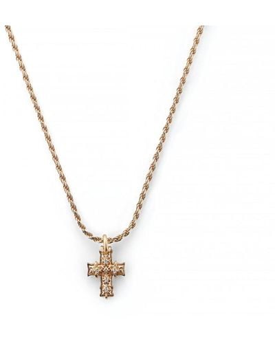 Emanuele Bicocchi Diamond Cross Pendant Necklace - Metallic