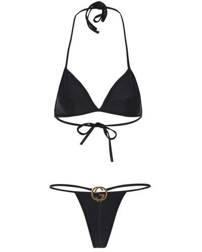 Gucci Interlocking Logo Plaque Bikini Set - White