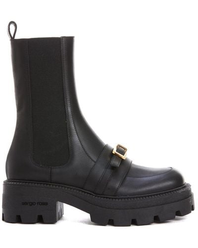 Sergio Rossi Buckled Ankle Boots - Black
