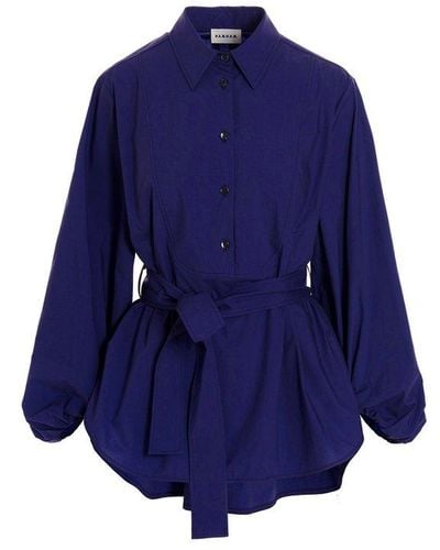 P.A.R.O.S.H. Belted Shirt - Blue