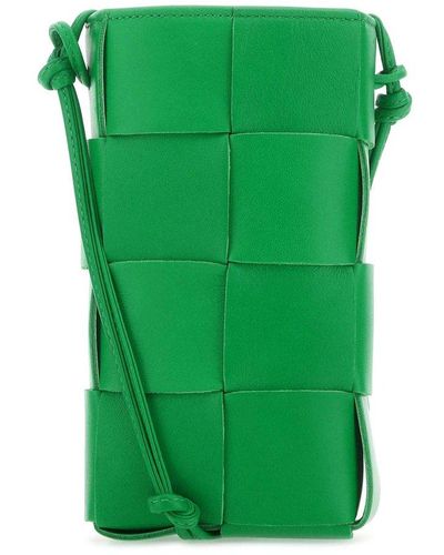 Bottega Veneta Woven Strap Phone Case - Green