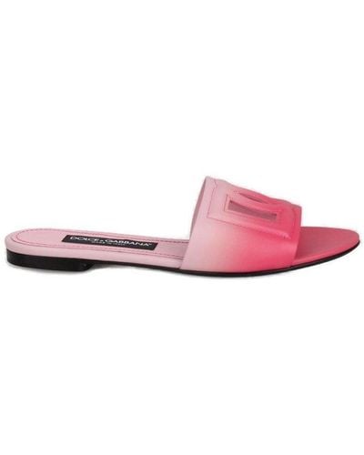 Dolce & Gabbana Dg Logo Cut-out Detailed Sliders - Pink