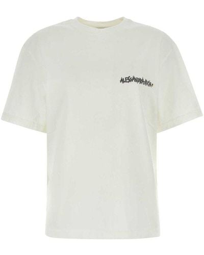Alessandra Rich Embellished Graphic-printed Oversized T-shirt - White