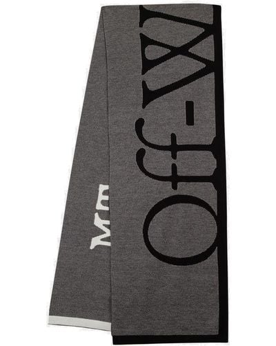 Off-White c/o Virgil Abloh Logo Detailed Scarf - Black