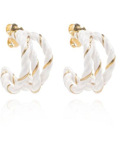 Maison Margiela Brass Earrings, - White
