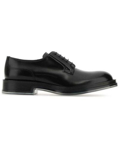 Alexander McQueen Round-toe Lace-up Shoes - Black