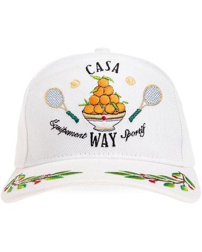 Casablanca Casa Way Logo Embroidered Baseball Cap - White