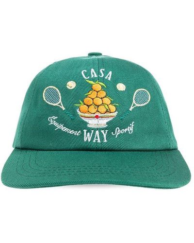 Casablanca Casa Way Logo Embroidered Baseball Cap - Green