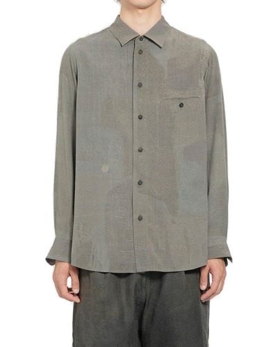 Ziggy Chen Graphic Printed Long Sleeved Shirt - Gray