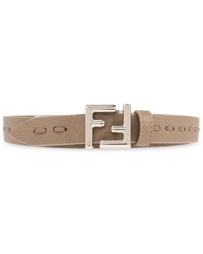 Fendi Ff Reversible Belt - Grey