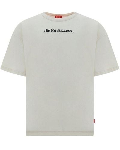 DIESEL T-boxt-n6 Slogan Embroidered T-shirt - Grey