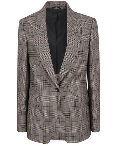 Brunello Cucinelli Suit-type Check Blazer - Gray