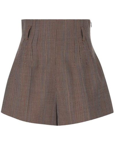 Prada High-waist Flared Shorts - Brown