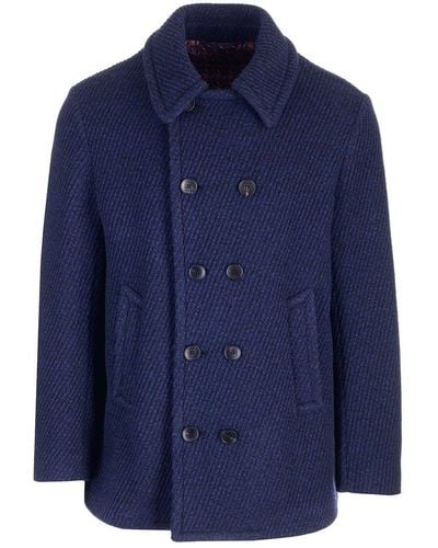Etro Short Double-Breasted Coat - Blue