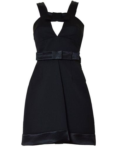 Jil Sander Bow-detailed Sleeveless Mini Dress - Black