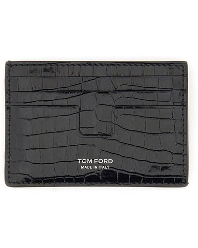 Tom Ford T Line Card Holder - Grey