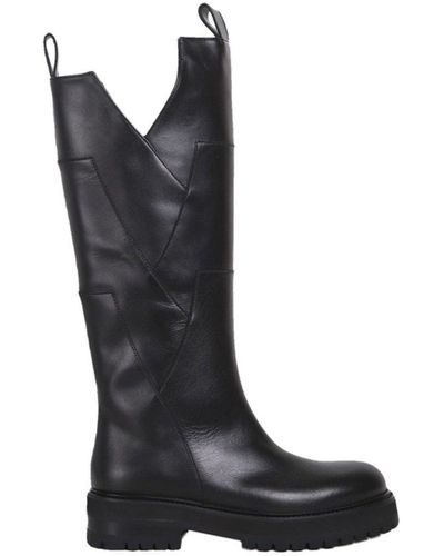 Dondup Round Toe Boots - Black