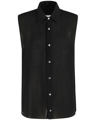 Ami Paris Collared Sleeveless Shirt - Black