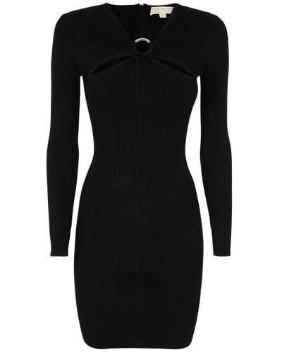 MICHAEL Michael Kors Dresss With Cross And Holes On The Front - Black