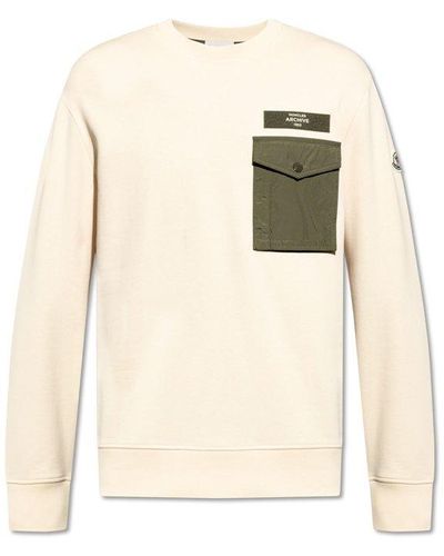 Moncler Sweatshirt With Pocket - Natural