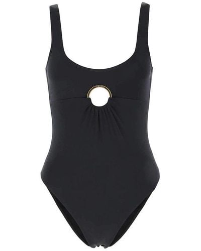 Versace Ruched Detail Swimsuit - Black