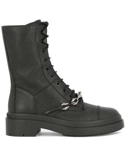 Jimmy Choo Nari Lace-up Leather Ankle Boots - Black