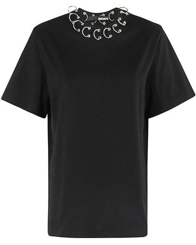 ROTATE BIRGER CHRISTENSEN Ring Detailed Oversized T-shirt - Black