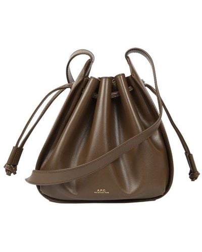 A.P.C. Courtney Small Bucket Bag - Brown