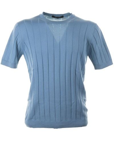 Tagliatore Crewneck Knitted T-shirt - Blue