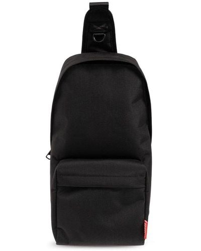 DIESEL Logo Detailed Zipped Shoulder Backpack - Black